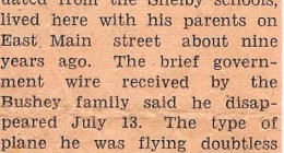Co-Pilot 2nd Lt. Howard G. Bushey article