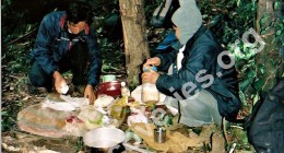 Jungle camp near crash site