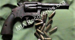 Revolver and cartridges found at crash site