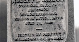 Cpl. Robert L. McAdoo memorial plaque