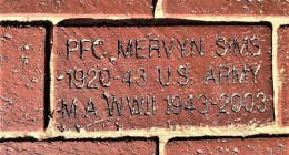 Commemorative brick for Mervyn  at Sun City Veterans Memorial in TX