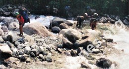 River crossing enroute to Burma - India border