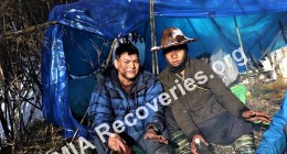 Tapir and guide at high camp