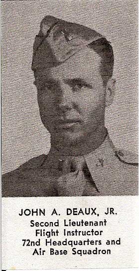 Pilot 2nd Lt. John A. Deaux, Jr.