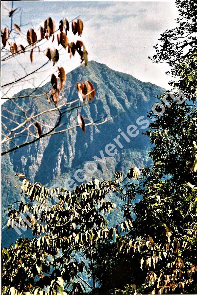 Crash site at base of mountain