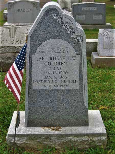 Capt. Russell W. Coldren memorial stone