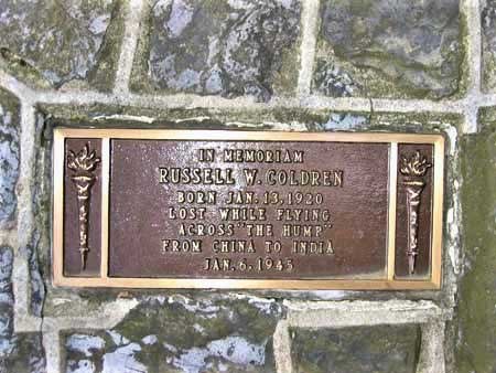Capt. Russell W. Coldren<br /> memorial plaque
