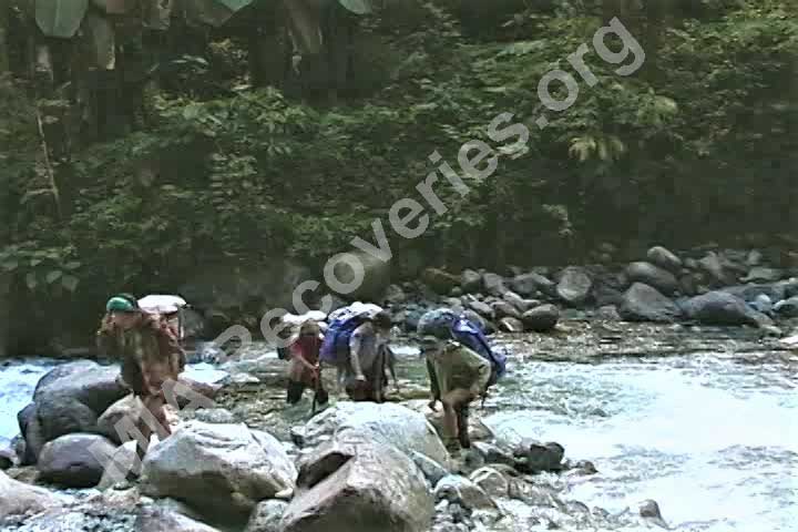 River crossing enroute to crash site