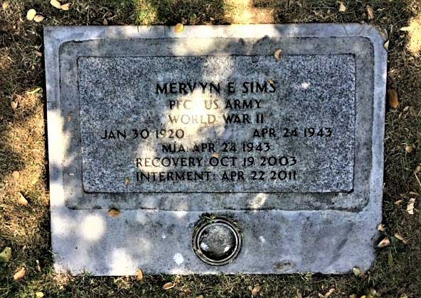 Mervyn's gravestone in Petaluma, CA