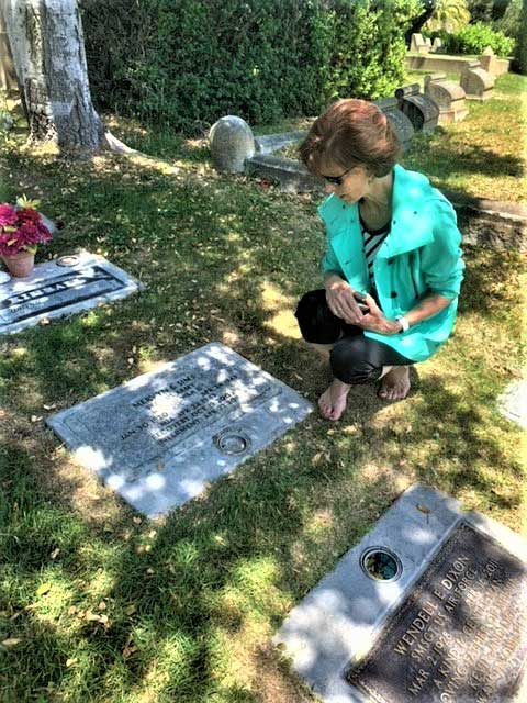 Sharon Roloff visiting Mervyn's gravesite in Petaluma