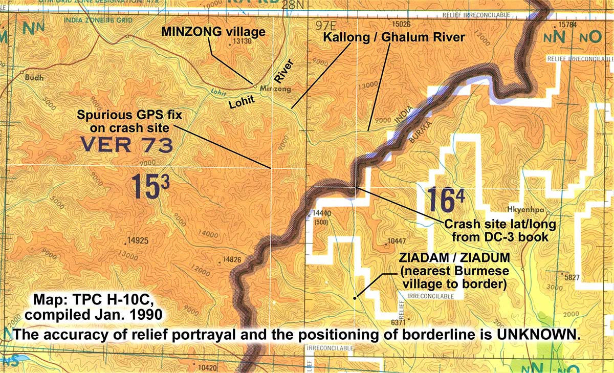 Map of crash site area