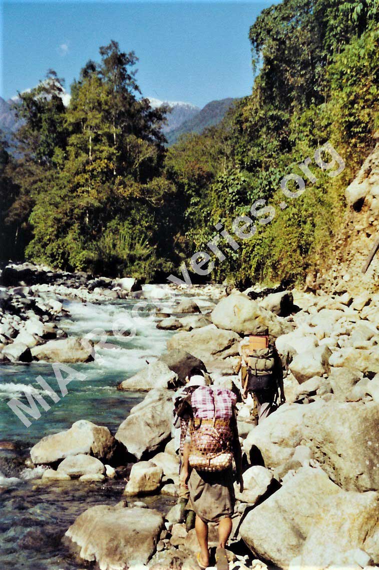 River crossing enroute to Burma - India border