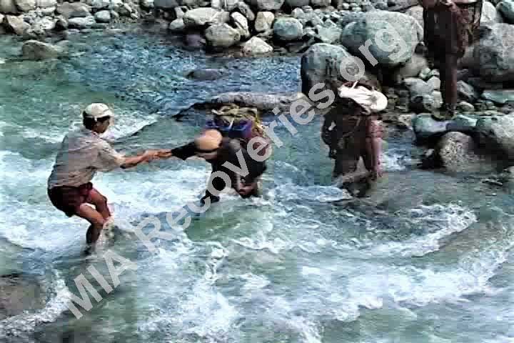 River crossing to crash site