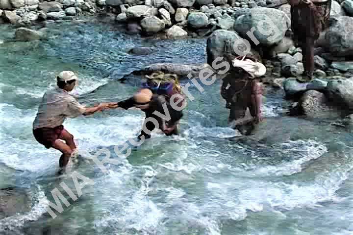 River crossing enroute to Burma - India border