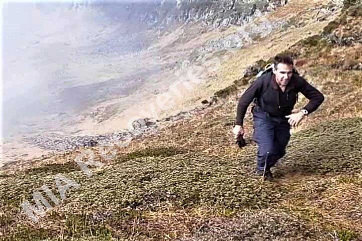 Clayton climbing towards crash site